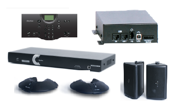 Clear One INTERACT AT Conferencing System - Two Pod / Wireless Controller / Wireless Receiver / Wall Mount Speaker System