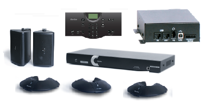 Clear One INTERACT AT Conferencing System - Three Pod / Wireless Controller / Wireless Receiver / Wall Mount Speaker System