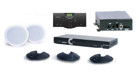Clear One INTERACT AT Conferencing System - Three Pod / Wireless Controller / Wireless Receiver / Ceiling Mount Speaker System