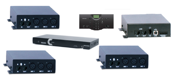 Clear One INTERACT AT Conferencing System  - Three 3-Input Mic Box / Wireless Controller / Wireless Receiver